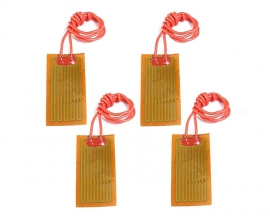 4PCS Film Heater Plate Adhesive Pad, PI Heating Elements Film 12V 7W Strip Heater Adhesive Polyimide Heater Plate 25mmx50mm
